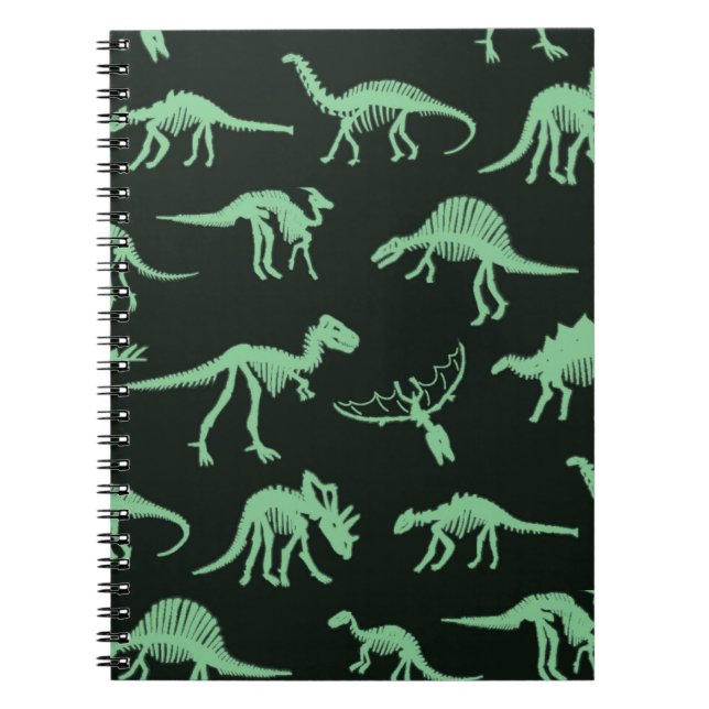 Cuaderno Ilustracion de Silhouette Vintage de Dinosaur Bone (Frente)