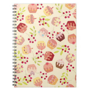 Cuaderno ilustracion de tarta sin costura