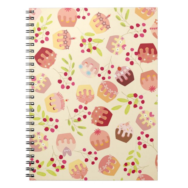 Cuaderno ilustracion de tarta sin costura (Frente)