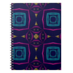 Cuaderno Ilustracion De Tejas Coloridas. Orna geométrica de