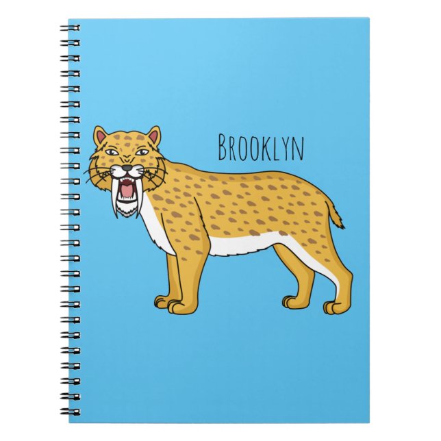 Cuaderno Ilustracion de tigre con dientes de saber (Frente)