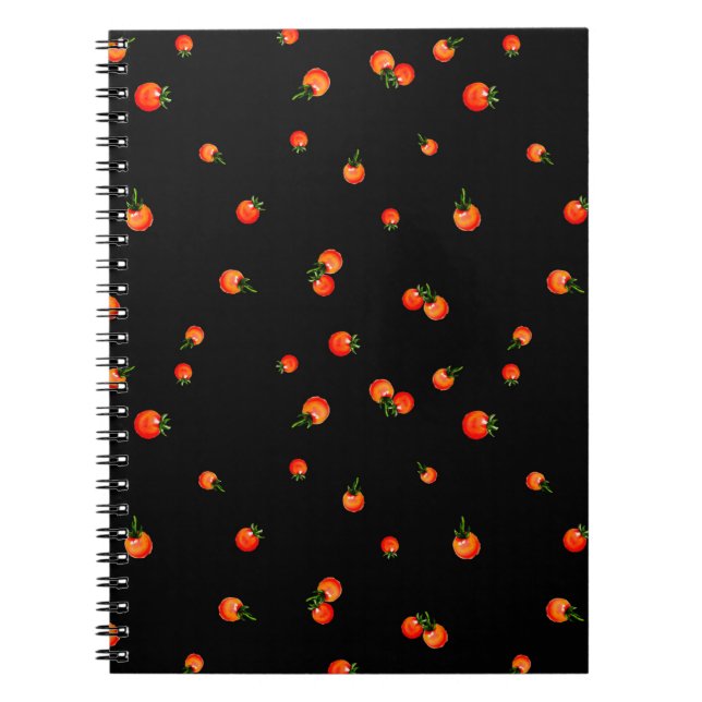 Cuaderno Ilustracion de tomates cerezos. Acuarela sin incon (Frente)