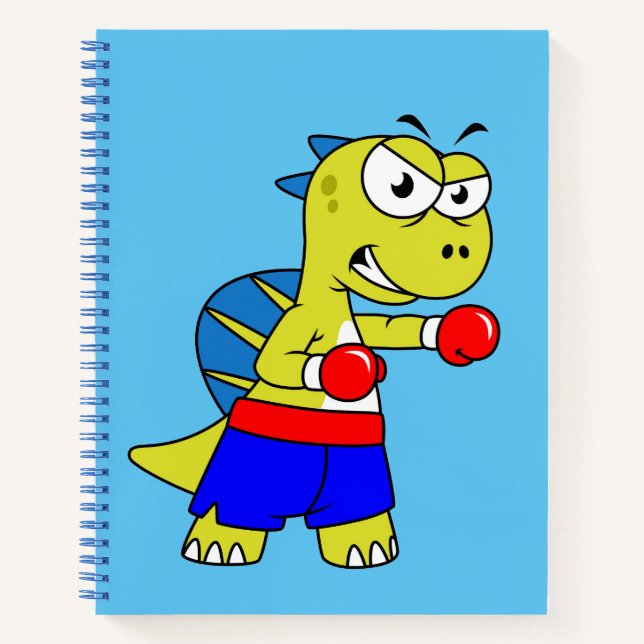 Cuaderno Ilustracion De Un Boxeo De Spinosaurus. (Anverso)