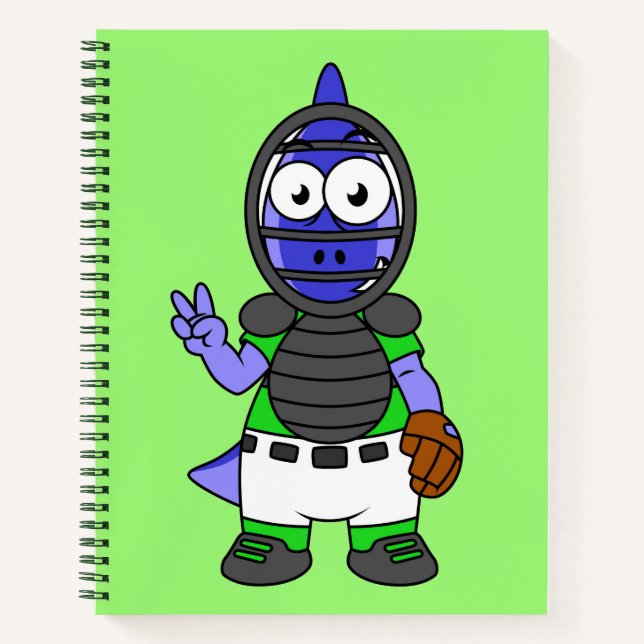 Cuaderno Ilustracion De Un Catcher De Béisbol Parasauroloph (Anverso)