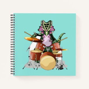 Cuaderno Ilustracion De Un Chasmosaurio Tocando Los Tambore