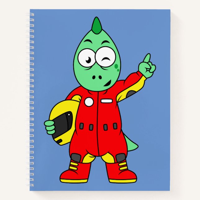 Cuaderno Ilustracion De Un Conductor De Allosaurus Race. (Anverso)