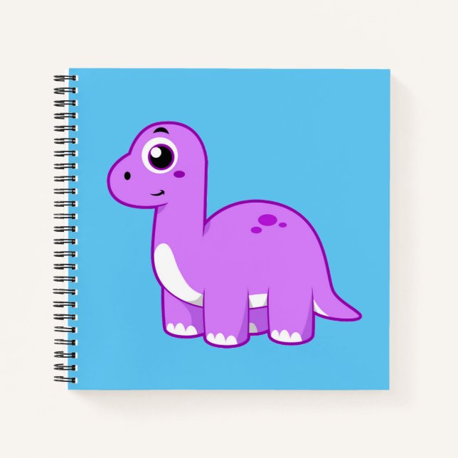 Cuaderno Ilustracion De Un Dinosaurio Brontosauro. (Anverso)