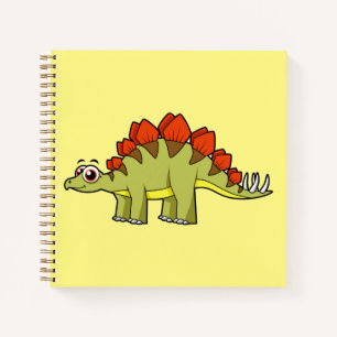 Cuaderno Ilustracion De Un Dinosaurio Estegosaurio.
