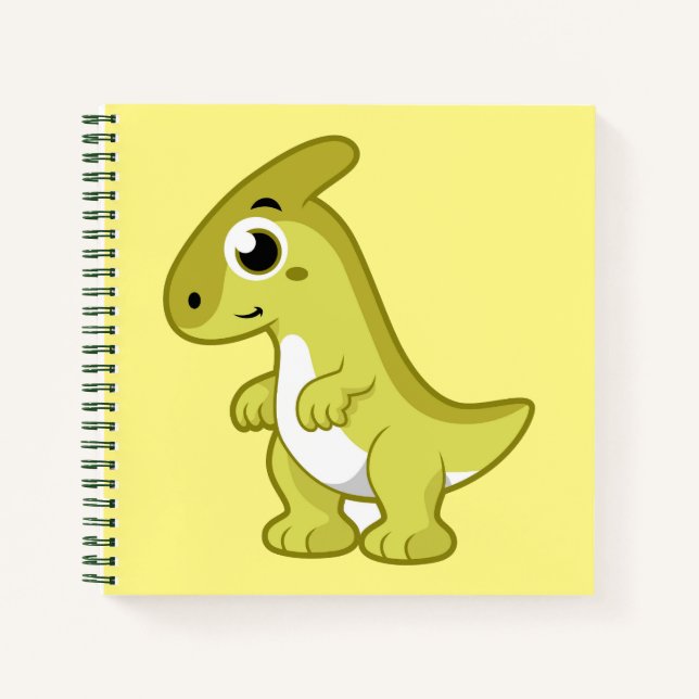 Cuaderno Ilustracion De Un Dinosaurio Parasaurolophus. (Anverso)