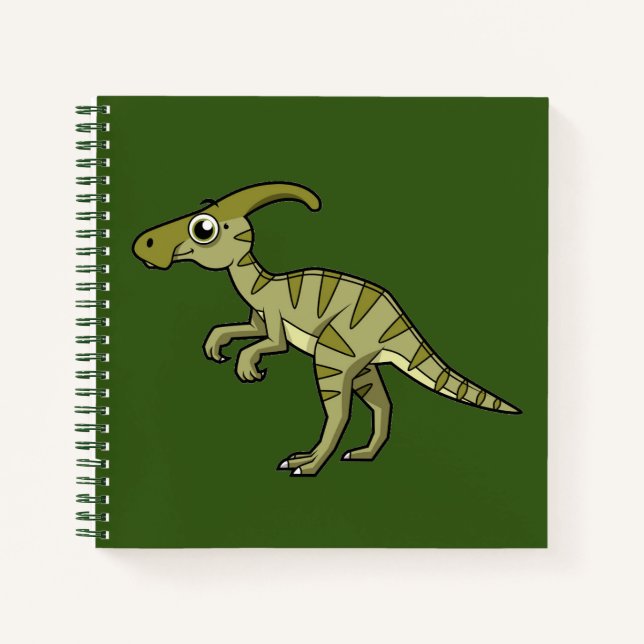 Cuaderno Ilustracion De Un Dinosaurio Parasaurolophus. 3 (Anverso)