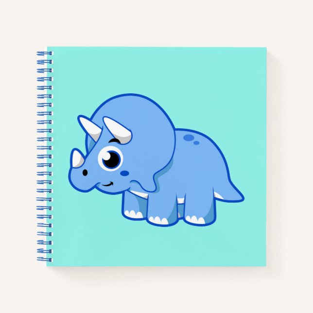 Cuaderno Ilustracion De Un Dinosaurio Triceratops. (Anverso)