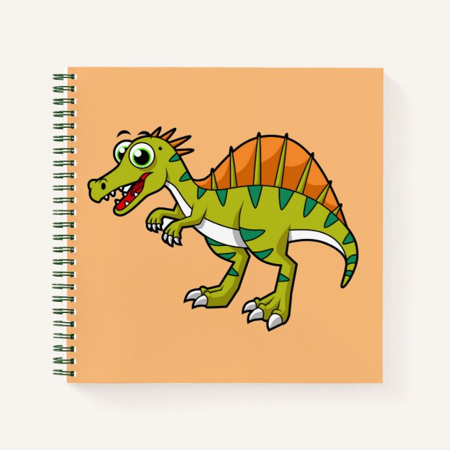 Cuaderno Ilustracion De Un Espinosaurio Sonriente. (Anverso)