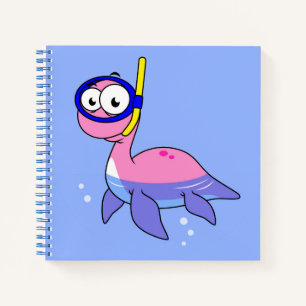 Cuaderno Ilustracion De Un Monstruo De Buceo De Loch Ness.