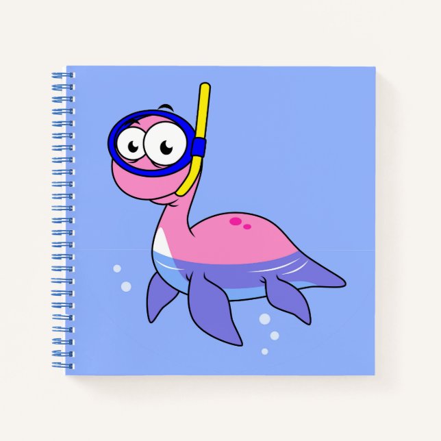 Cuaderno Ilustracion De Un Monstruo De Buceo De Loch Ness. (Anverso)