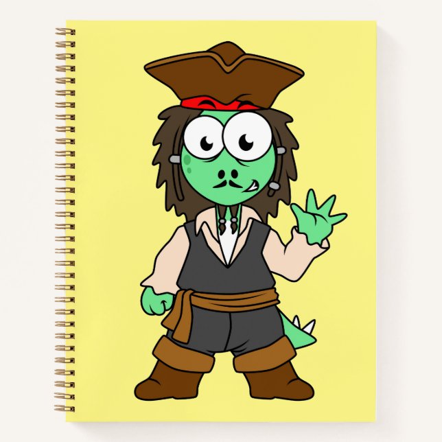 Cuaderno Ilustracion De Un Pirata Stegosaurus, Jack Sparrow (Anverso)