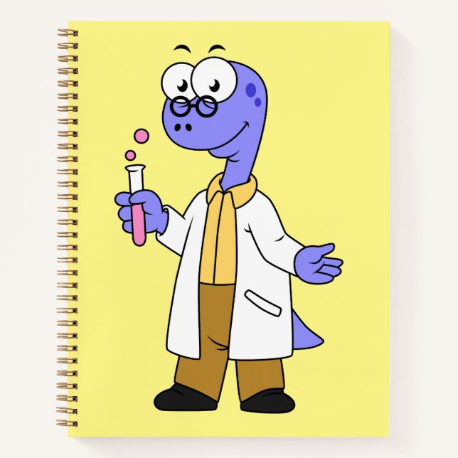 Cuaderno Ilustracion De Un Químico Brontosauro. (Anverso)