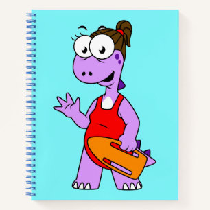 Cuaderno Ilustracion De Un Salvavidas Tirrannosauro Rex.