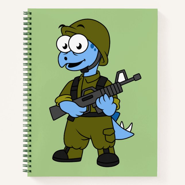Cuaderno Ilustracion De Un Soldado Estegosaurio. (Anverso)