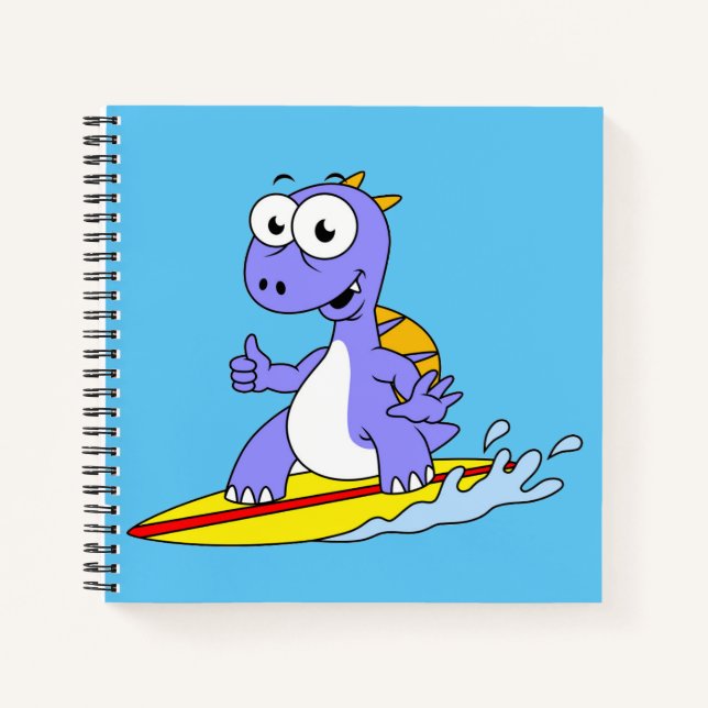 Cuaderno Ilustracion De Un Spinosaurus De Surf. (Anverso)