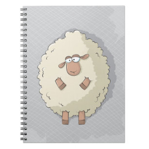 Cuaderno Ilustracion de una oveja gigante linda y divertida
