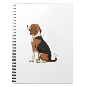 Cuaderno Ilustración de vista trasera de perro Beagle vinta