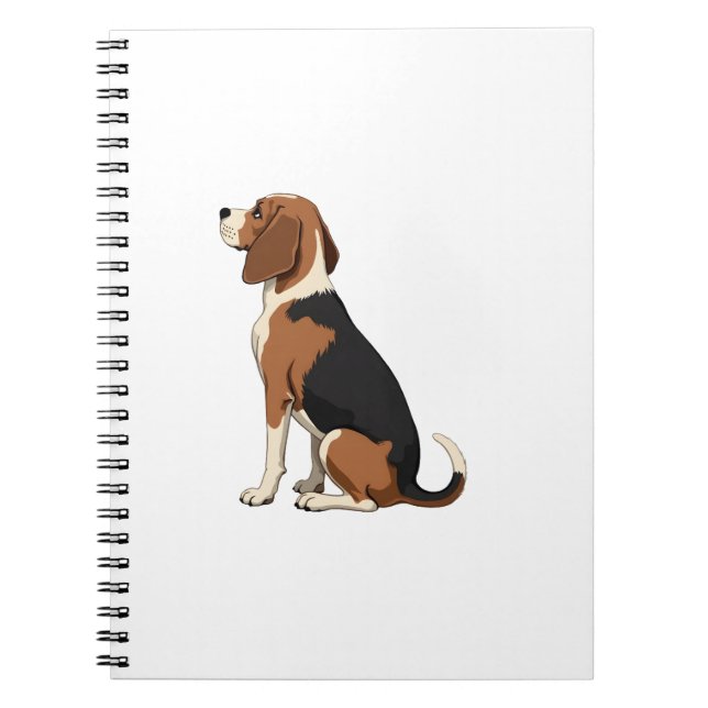 Cuaderno Ilustración de vista trasera de perro Beagle vinta (Frente)