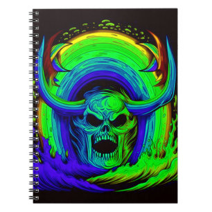 Cuaderno Ilustración de vórtice de cráneo eléctrico