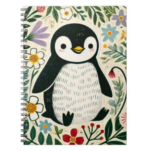 Cuaderno Ilustracion de Wildflower Penguin Lovers