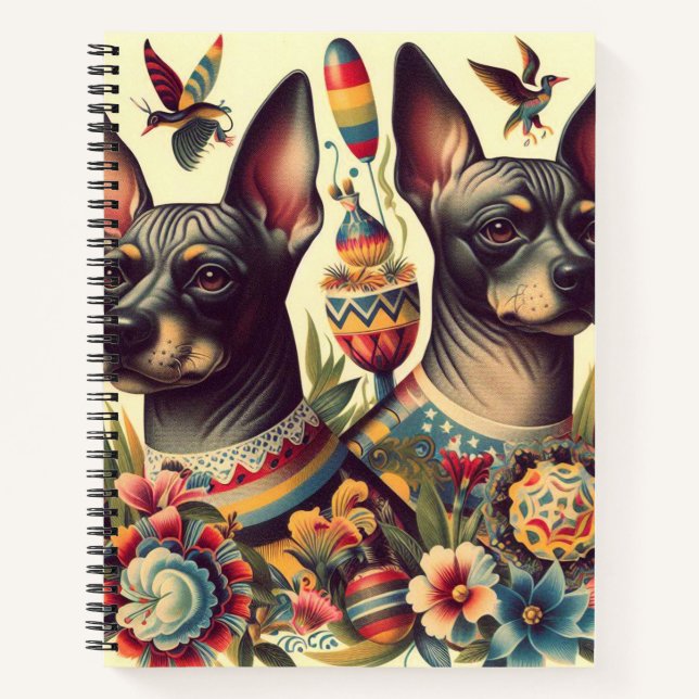 Cuaderno Ilustracion de Xoloitzcuintle (Anverso)