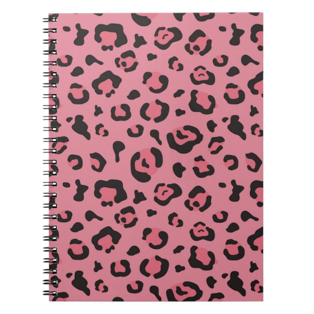 Cuaderno Ilustracion del animal del rosa del leopardo (Frente)