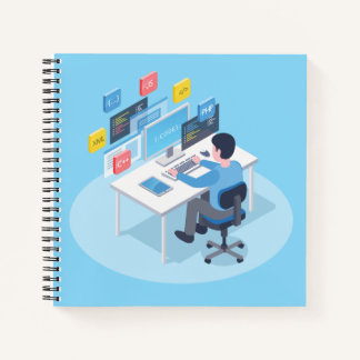 Cuaderno Ilustracion del código de escritura del desarrolla
