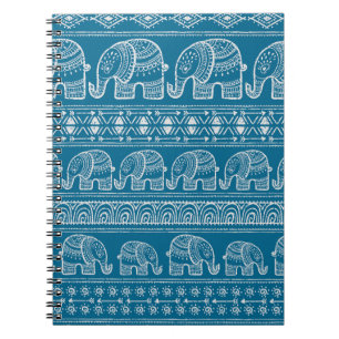 Cuaderno Ilustracion del marco del elefante de vintage