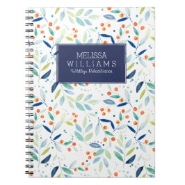 Cuaderno Ilustracion del patrón de flechas y bayas botánica