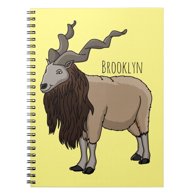 Cuaderno Ilustracion del personalizado de cabras Markhor (Frente)