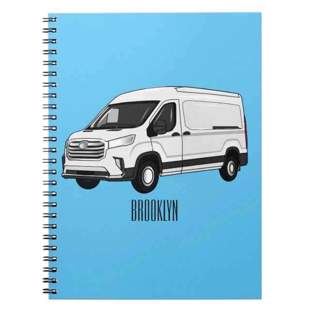 Cuaderno Ilustracion del personalizado de la camioneta de e (Frente)