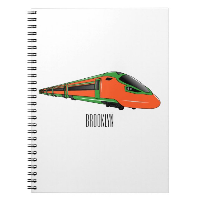 Cuaderno Ilustracion del personalizado del tren de bala (Frente)