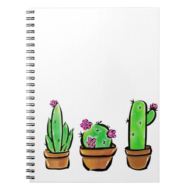 Cuaderno Ilustracion del trío de Cactus (Frente)
