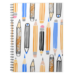 Cuaderno Ilustracion dibujado a mano de lápiz de escuela