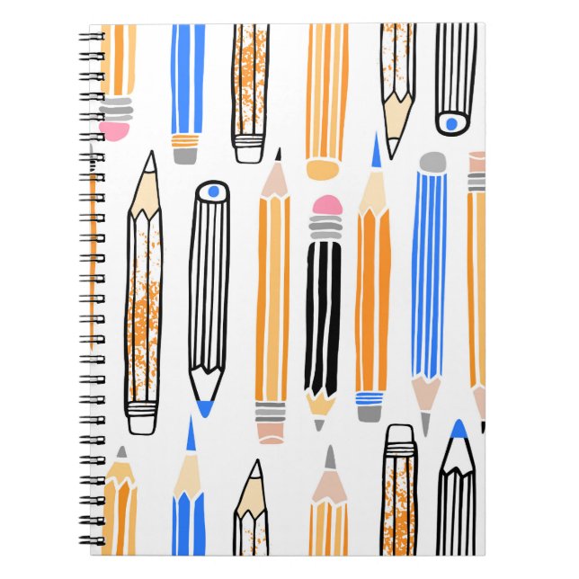 Cuaderno Ilustracion dibujado a mano de lápiz de escuela (Frente)