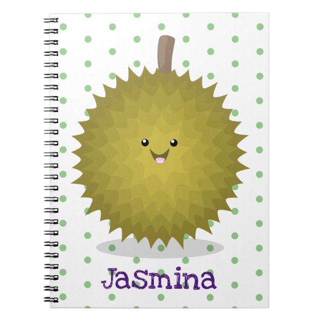 Cuaderno Ilustracion feliz personalizado duriano (Frente)
