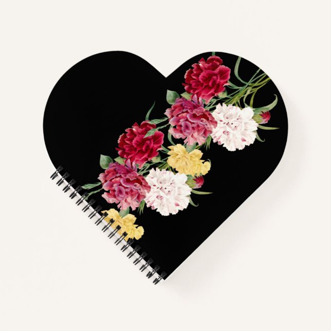 Cuaderno Ilustración floral de clavel vintage (Anverso)