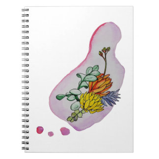 Cuaderno Ilustración floral de suculentas en acuarela