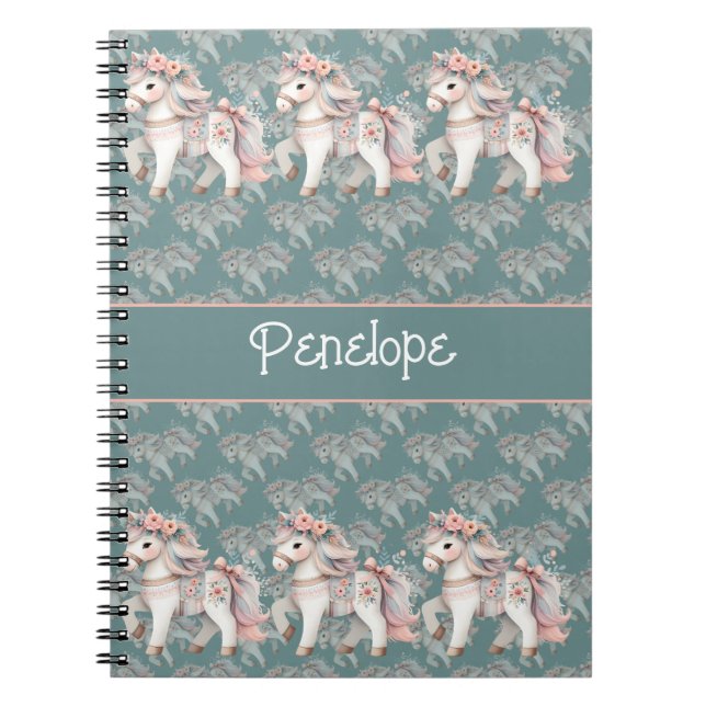 Cuaderno Ilustracion Floral Pastel Horse Fantasy (Frente)