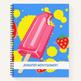 Cuaderno Ilustracion Fun Popsicle Rosa y Strawberries