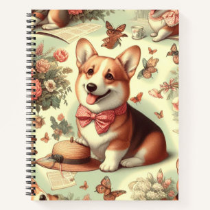 Cuaderno Ilustracion galés vintage Corgi Cardigan
