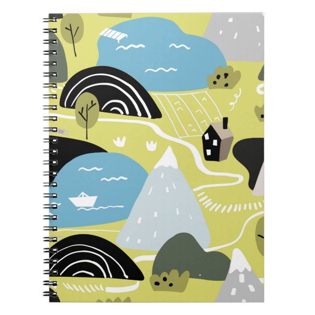 Cuaderno Ilustracion gráfico escandinavo patrón transparent (Frente)