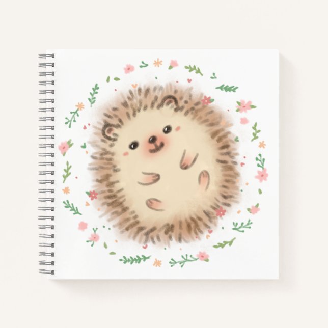Cuaderno Ilustracion Hedgehog & Flowers (Anverso)