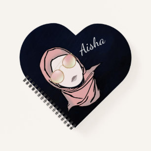 Cuaderno Ilustracion hijabi Forma de corazón de Personali