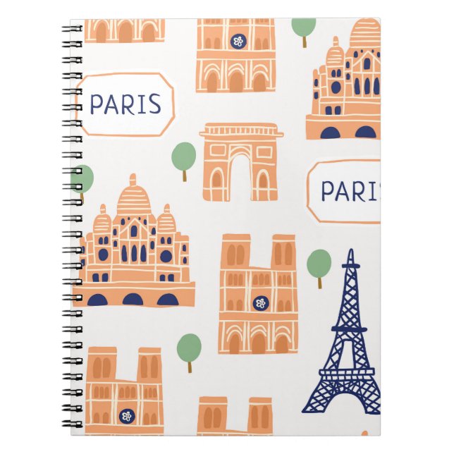 Cuaderno Ilustracion inmaculado de los monumentos parisinos (Frente)