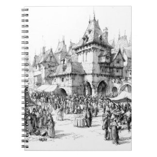 Cuaderno Ilustracion Medieval Market Town Ink